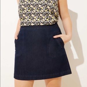 *NWT* LOFT Denim Pocket Shift Skirt